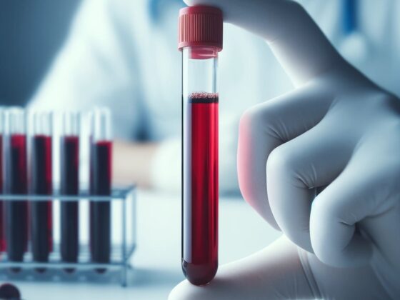 Test tube with blood sample for Basic Metabolic Panel (BMP) test