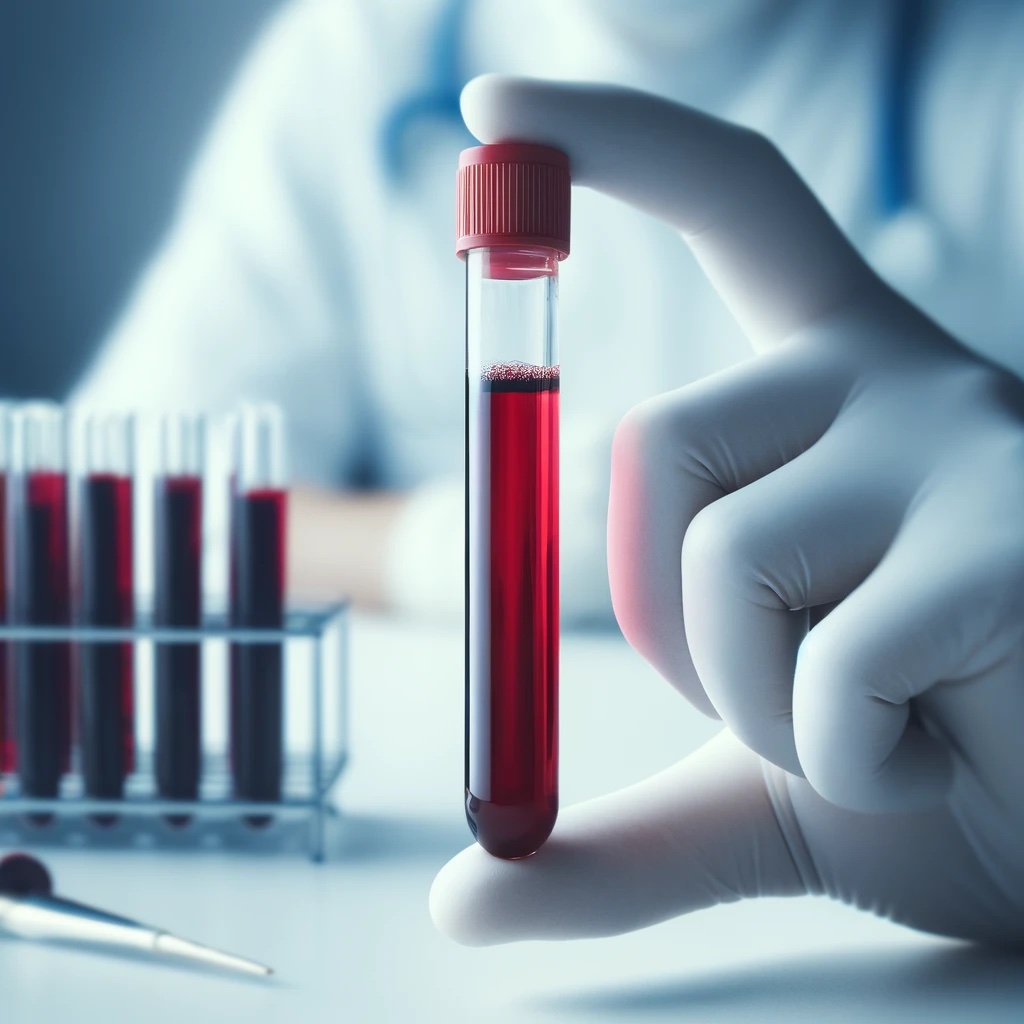 Test tube with blood sample for Basic Metabolic Panel (BMP) test