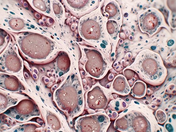 ovarian cancer cells under a microscope