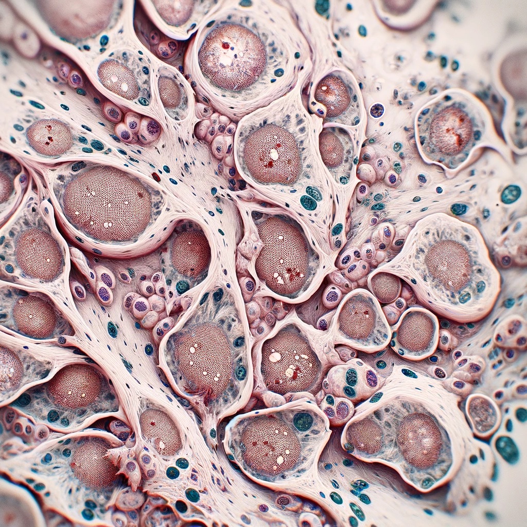 ovarian cancer cells under a microscope